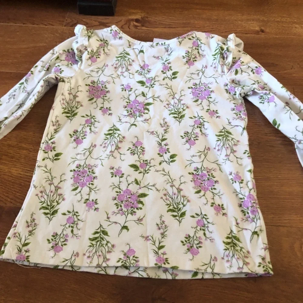 Shabby Chic purple floral long sleeve shirt in size 7